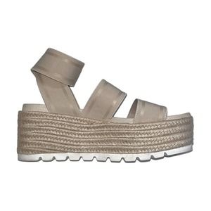 J/Slides Quartz Flatform Slip On Platform Espadrille Sandals Women's 7 Nude